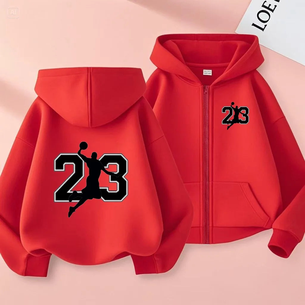 Sporty zip-up hoodies, fashionable casual jackets and warm tops for autumn and winter, suitable for boys and girls aged 3 to 12 years