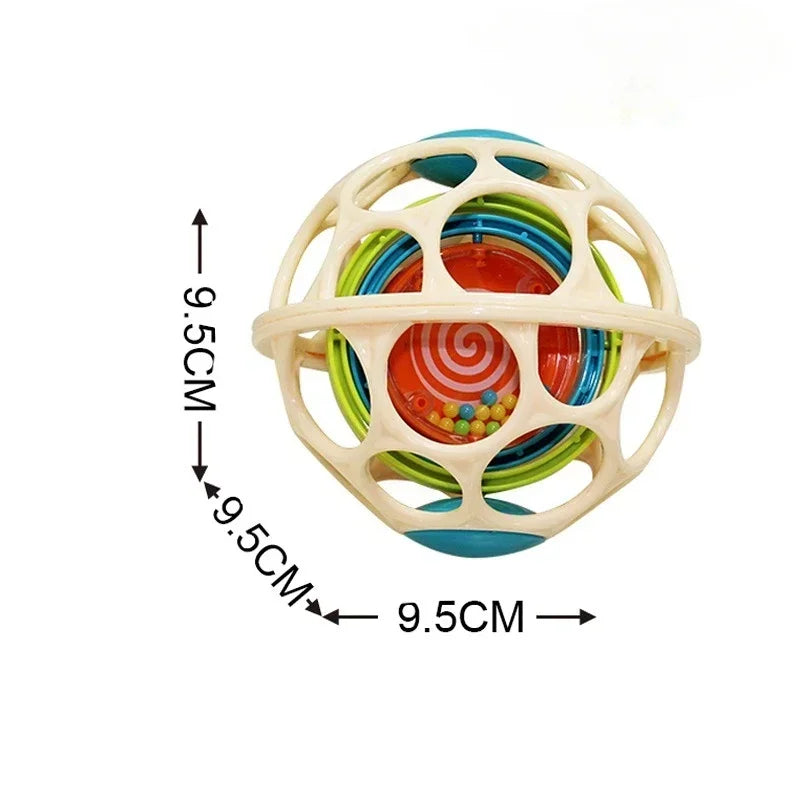 Hochet à main pour bébé, boule souple, jouets pour nouveau-né, anneaux de dentition, cloche à main, jouets sensoriels, jouets éducatifs pour enfants de 0 à 12 mois