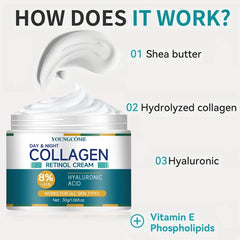 Crème au collagène qui hydrate en profondeur, nourrit la peau pour restaurer titut, anti-rides et vieillissement, rétrécit les pores