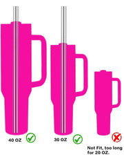 Paille de rechange en acier inoxydable 304, 4 pièces, Compatible avec le gobelet de 30 Oz 40 Oz, 4 pailles réutilisables avec brosse de nettoyage