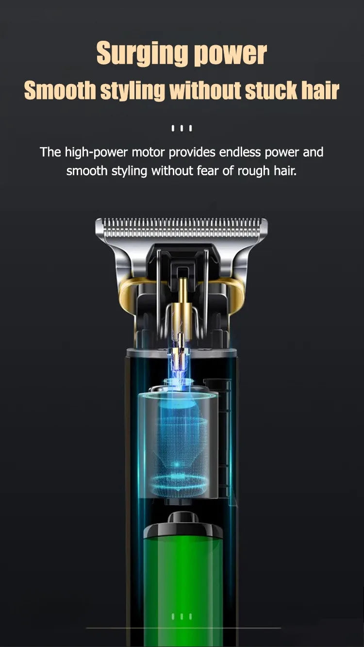 Tondeuse à cheveux professionnelle Machine de coupe de cheveux barbier tondeuse à cheveux Rechargeable tondeuse à cheveux en métal pour hommes