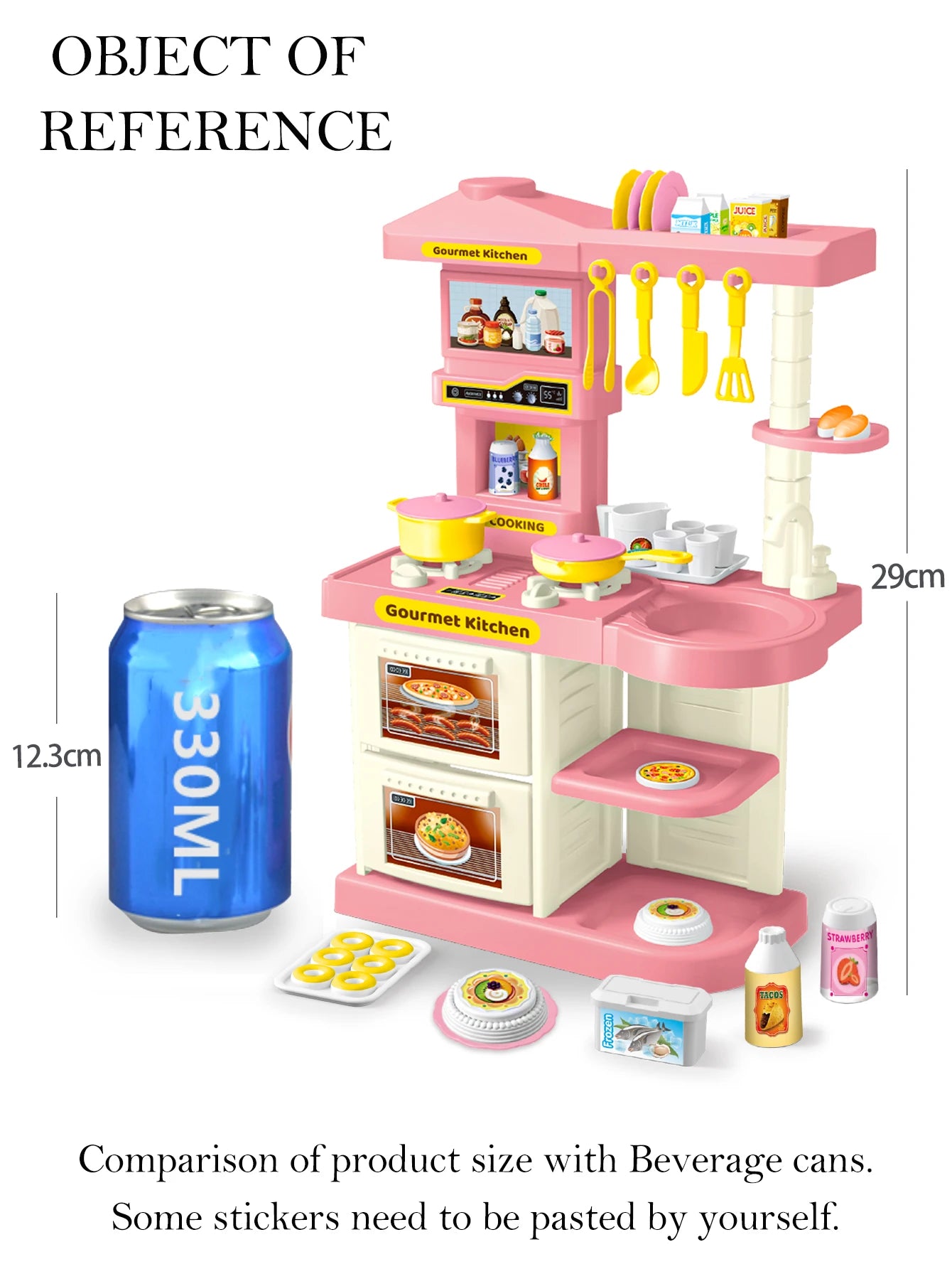Accessoires de cuisine pour enfants, ensemble de jeu, jouets, aliments de cuisine, casseroles, Pots à lait, fourchette à pain pour enfants de 3 ans et plus, garçons et filles