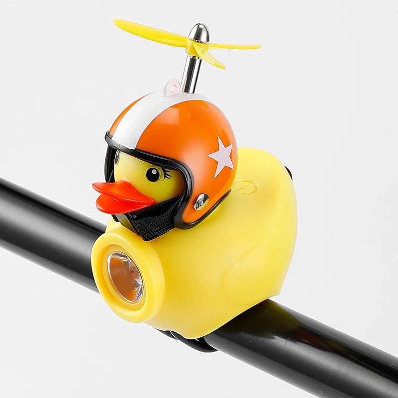 Lumière de vélo pour enfants, équitation de nuit, petit canard jaune, sonnette pour enfants, lampe de poche, phare de vélo pour cyclisme, lampe avant de vélo