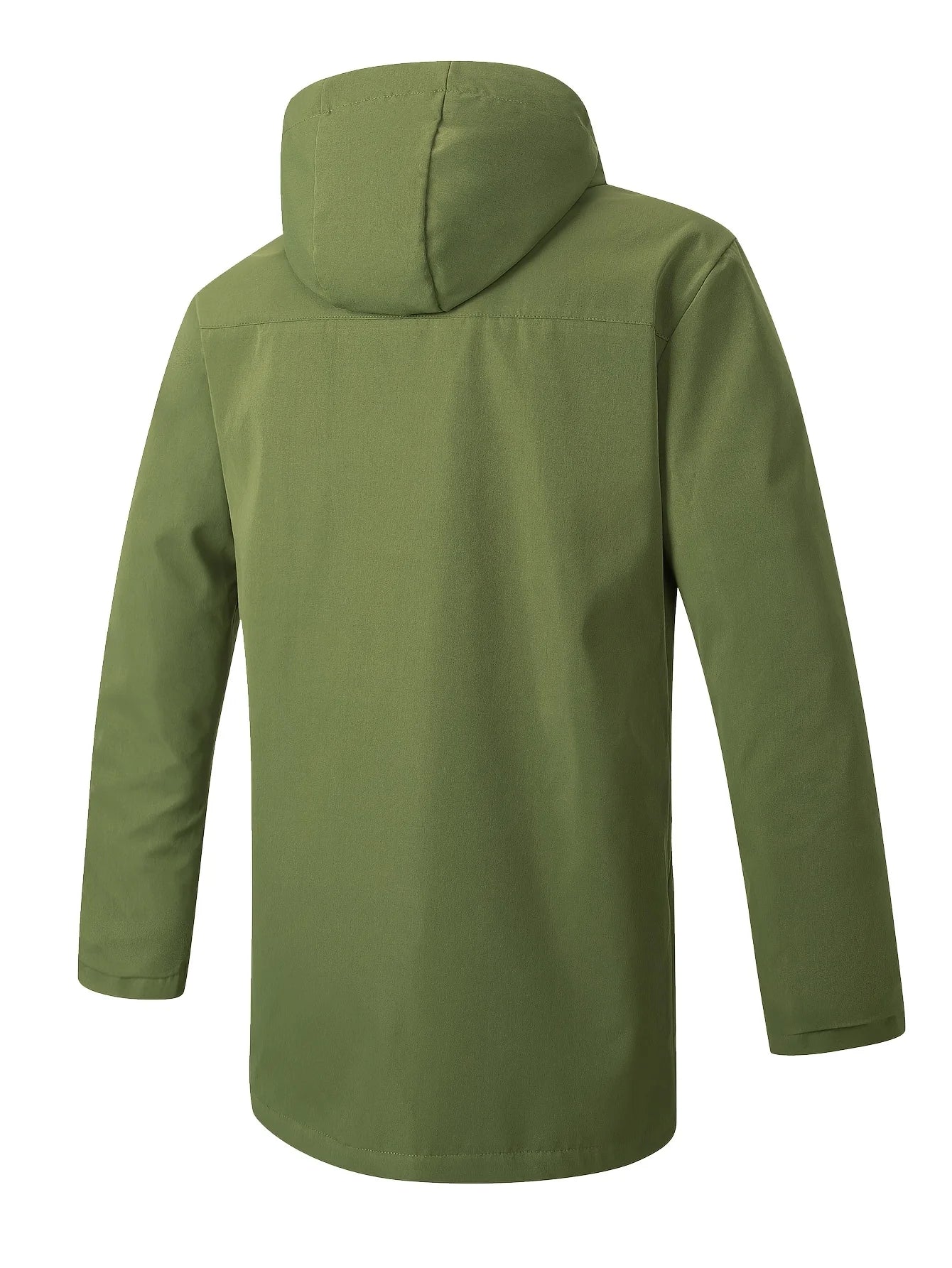 Men's fashionable casual jacket with hood and drawstring, solid color, suitable for spring and autumn casual wear