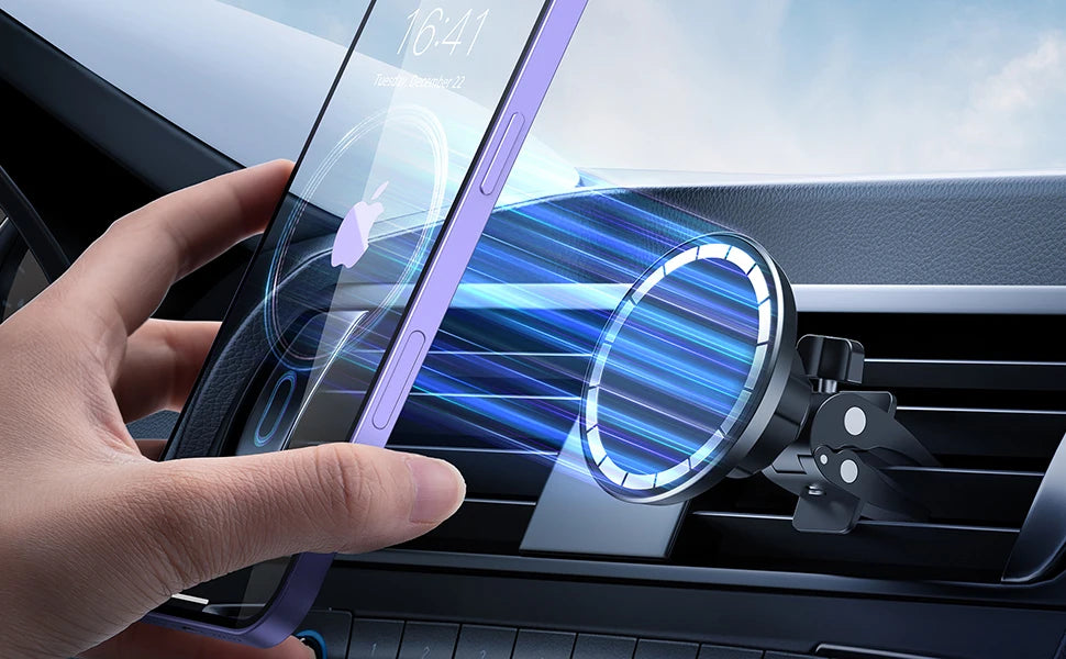 Support magnétique pour voiture, support d'appareil électronique portable, iPhone 16, 15, 14, 13/12 Pro Max, Mini Plus, tous les matins et étuis