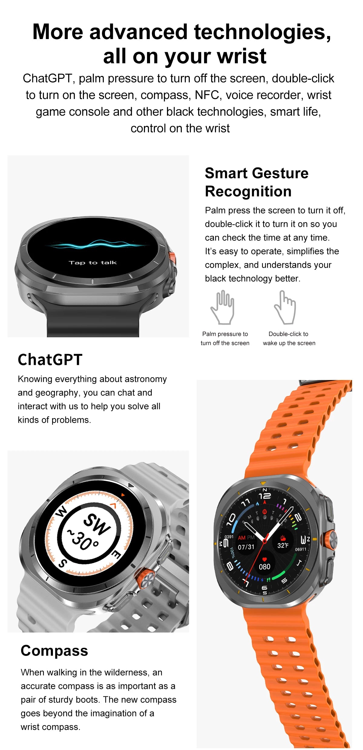 2025 nouvelle montre DT 7 montre Ultra intelligente hommes 32GB mémoire vidéo GPS NFC 47mm AMOLED Fitness sport Tracker santé montres intelligentes femmes