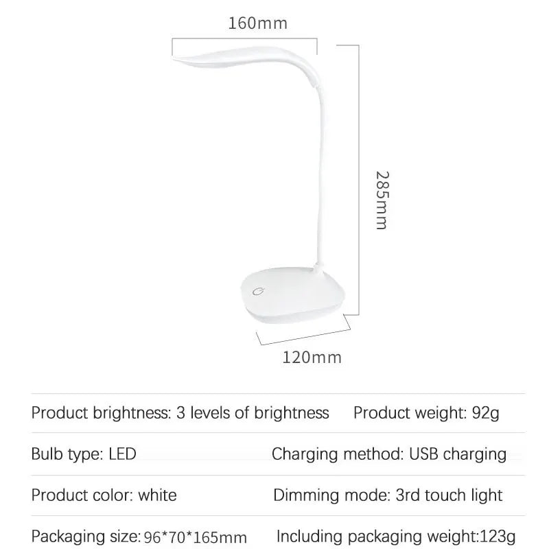 LED desk lamp powered by USB, eye protection, night light for bedroom, reading lamp for students, bedside lamp