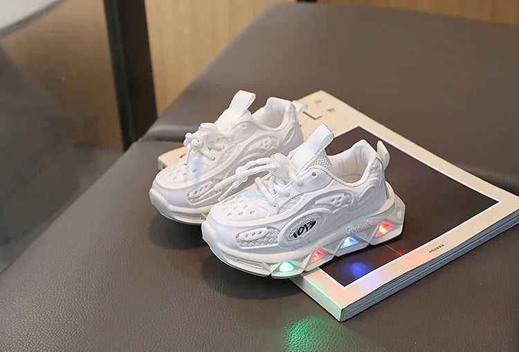 Chaussures pour bébés, baskets lumineuses et maladroites pour garçons et filles, petites et moyennes tailles, à semelles souples, nouvelle collection printemps-automne 2023