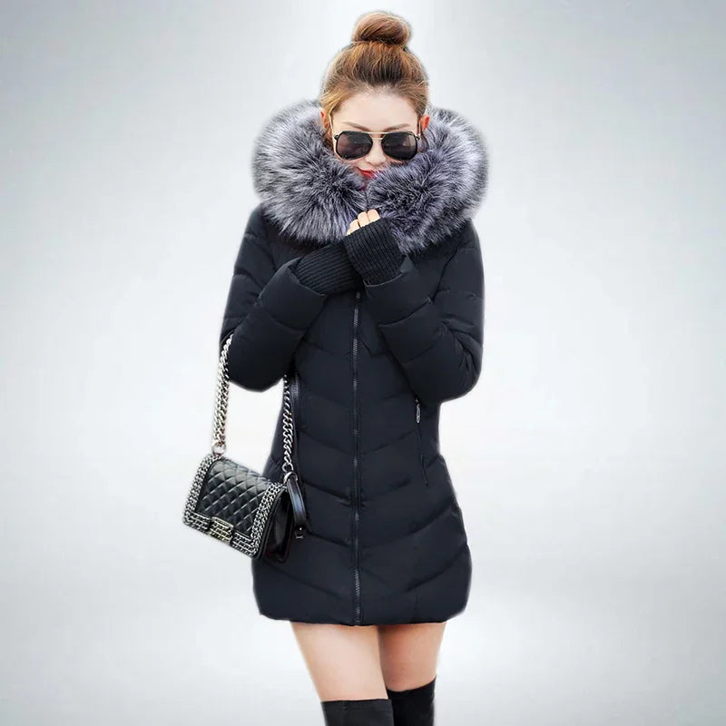 2025 nouveauté mode mince femmes veste d'hiver coton rembourré chaud épaissir dames manteau longs manteaux Parka femmes vestes