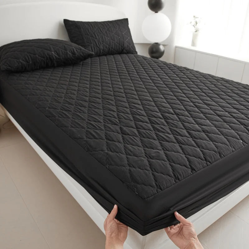 Housse de matelas matelassée épaisse et imperméable, protection de matelas, drap-housse Queen King, couverture de lit (sans taie d'oreiller)