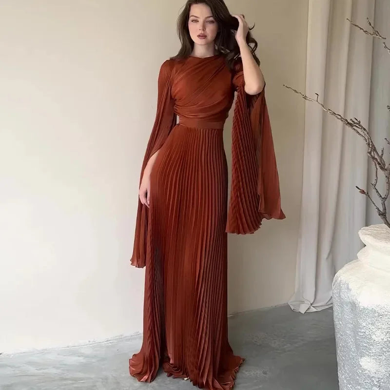 Women's Muslim Jalabiya-Abaya, Pleated Evening Dress, Educational Long Dress, Ramadan Abayas, Arabic Caftan, Morocco, Dubai, Islam