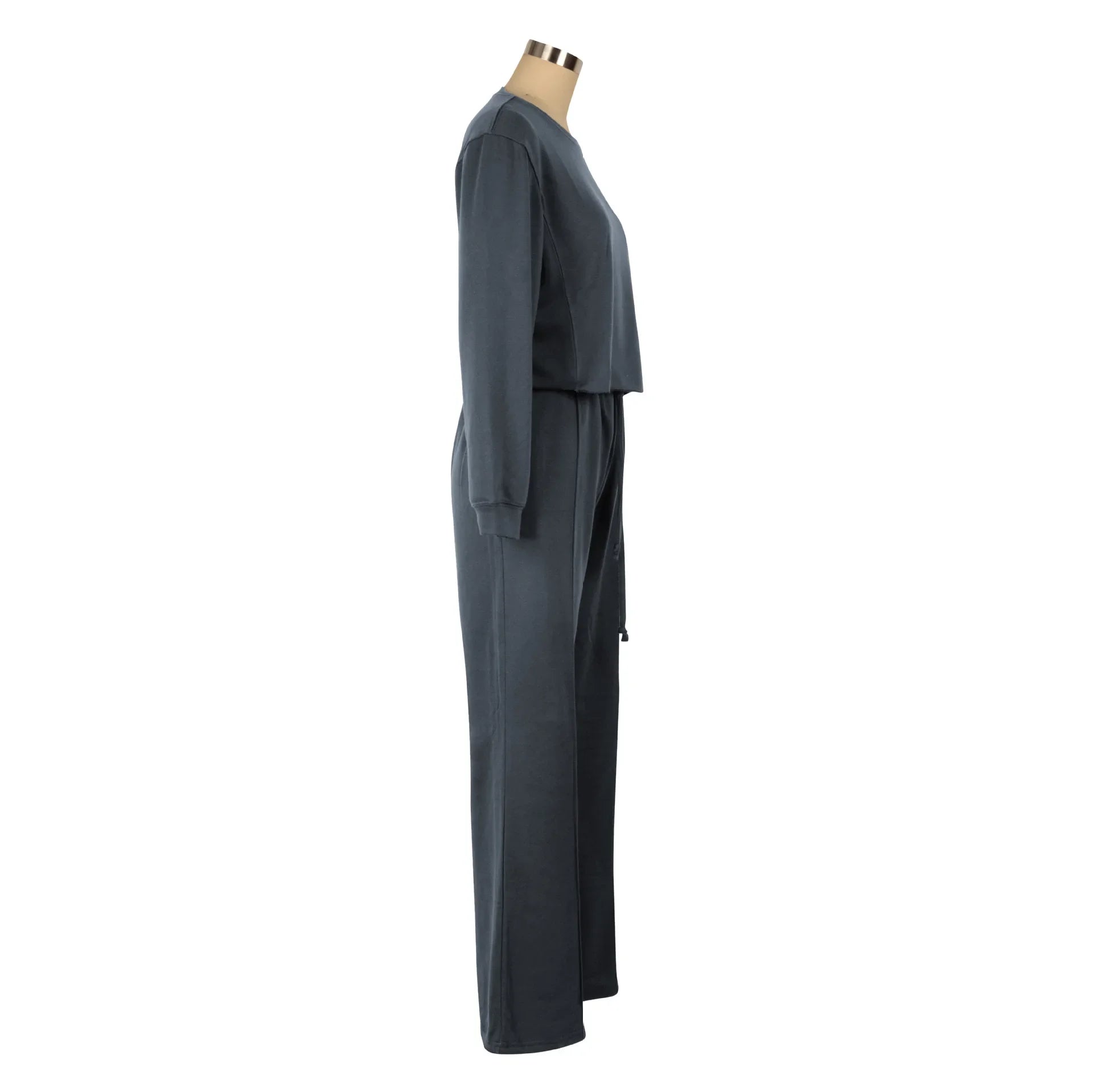 Ensemble de vêtements pour femmes, pull + pantalon, 2 pièces, costumes d'hiver épais et chauds, couleur unie, survêtement décontracté