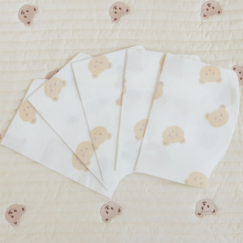 Paquet de 50 bavoirs jetables pour bébés âgés de 6 mois à 2 ans, bavoir d'alimentation ours de dessin animé pour garçon et fille, serviette de bave Non tissée