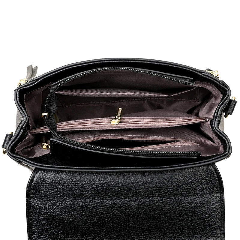 Women's soft leather top-handle bags, luxury design, insider messenger bags, high-quality handbags and purses, CommConsul Handbag 