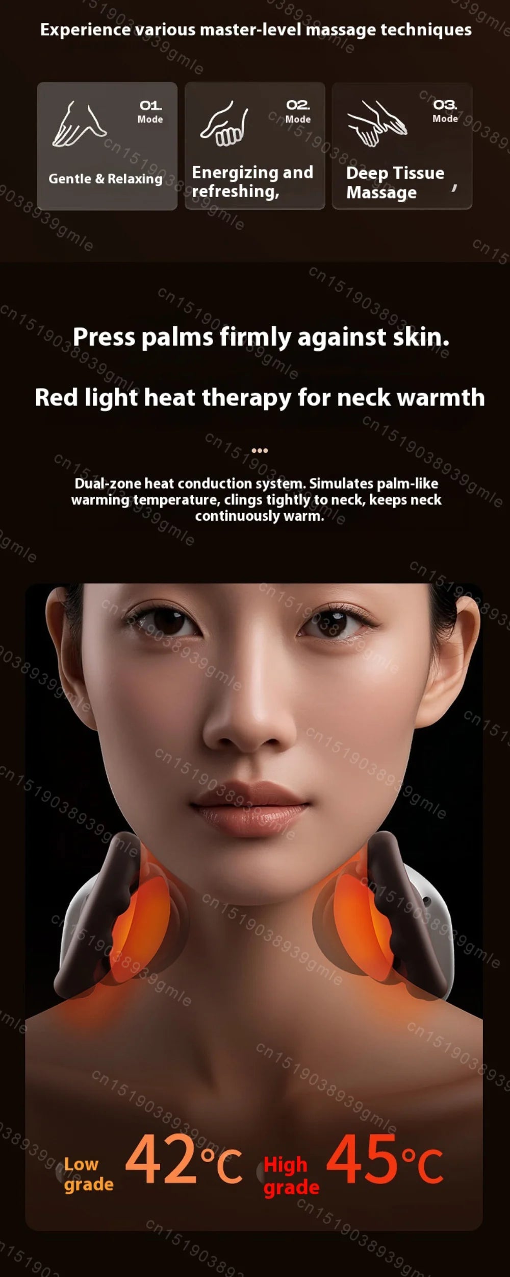 Electric muscle massager for the neck and shoulders, cordless, shoulder and back kneading, shawl, neck massage, relaxation, pain relief