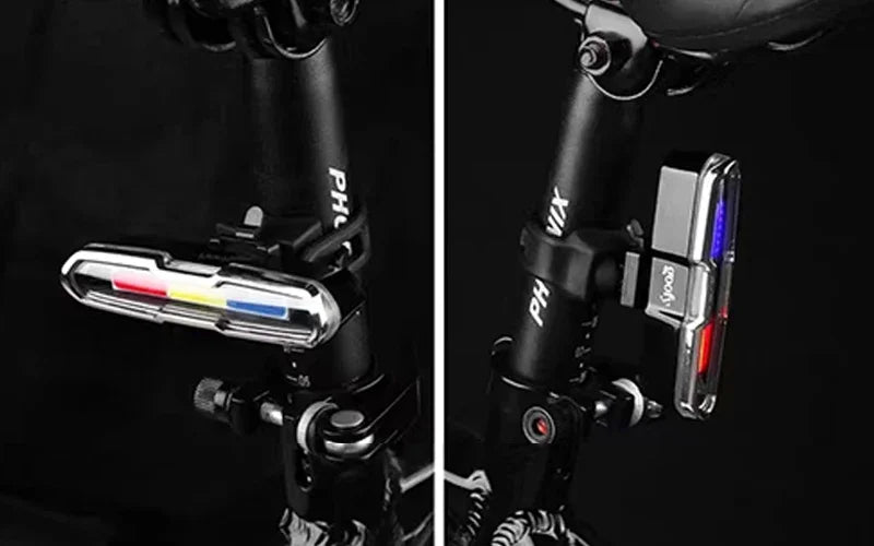Enquêter arrière LED étanche pour vélo, aste par USB, éclairage de vélo clignotant, lampe à iode de sécurité, accessoires de lanterne de vélo