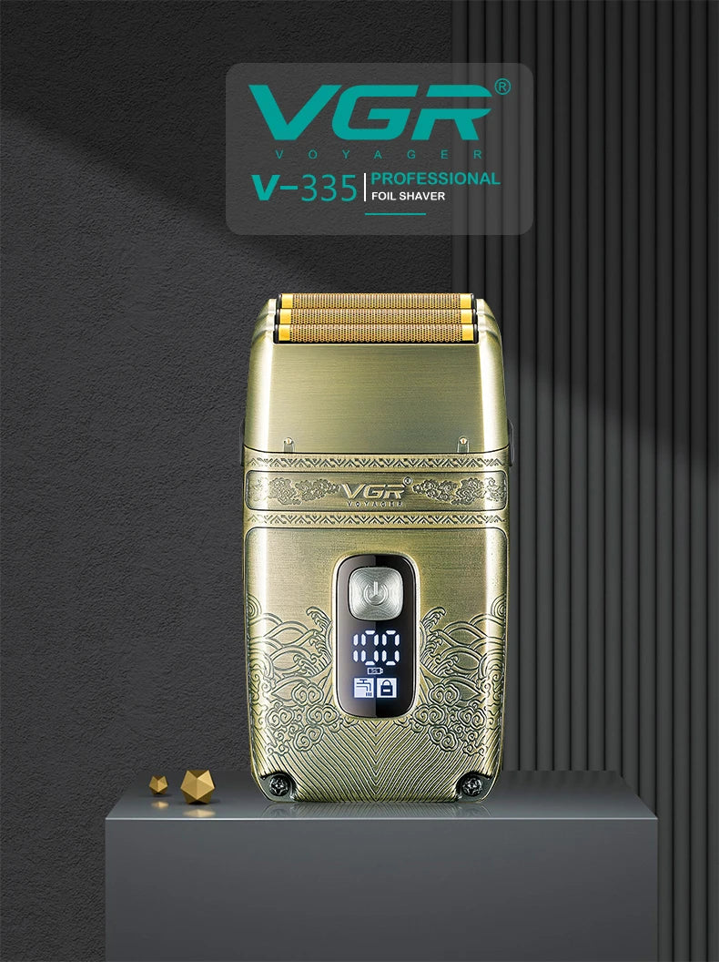 VGR tondeuse tondeuse à barbe pour hommes rasoir electrique homme rasoir Rasateur Professionnelle Rasoir électrique Machine à raser Étanche Tondeuse à barbe Métal Le rasoir Affichage numérique Rasoir pour hommes V-335