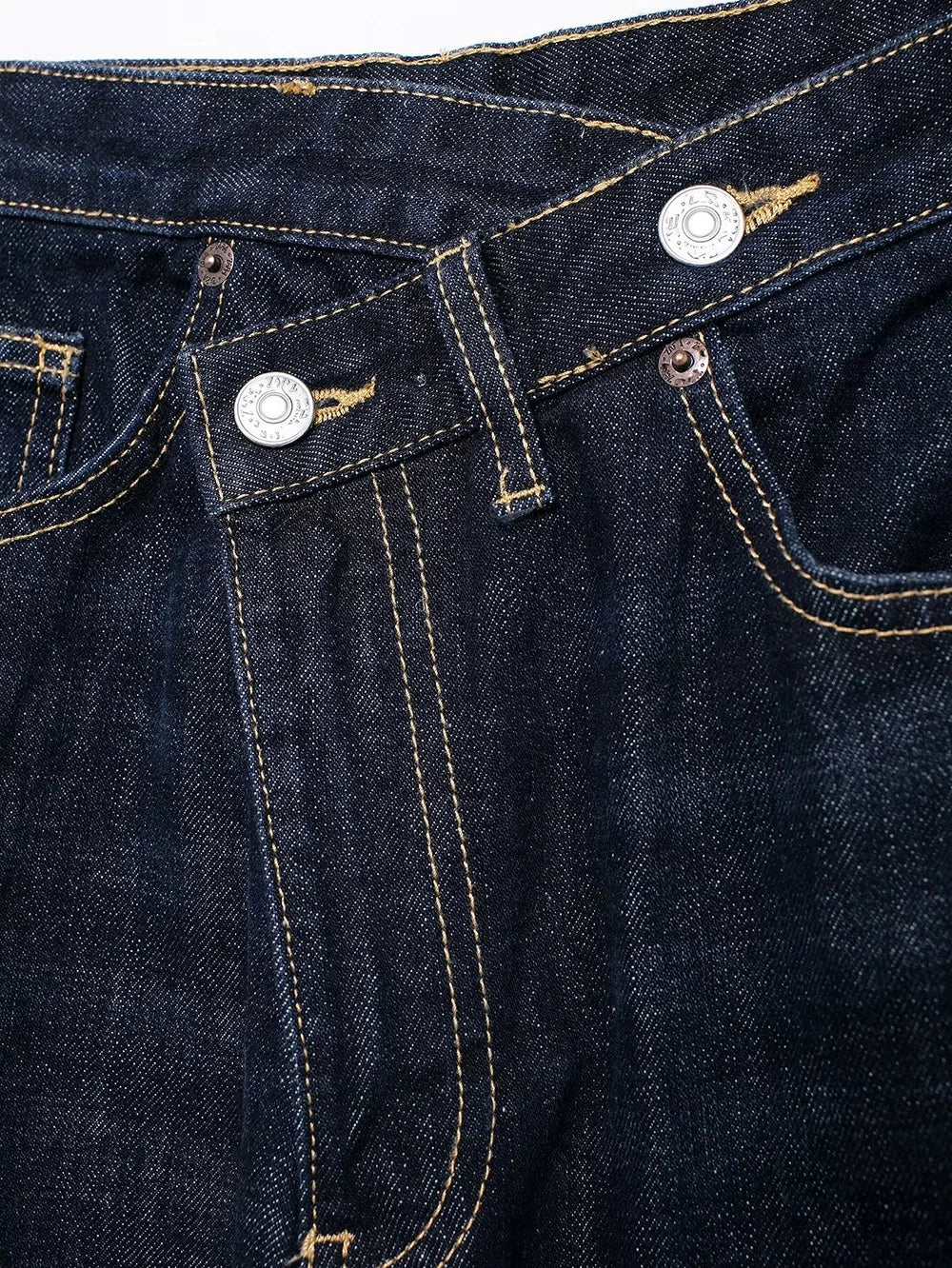 Jeans asymétriques à taille haute et à jambes larges pour femmes nouveaux modèles de base mode polyvalente pantalons droits pantalons