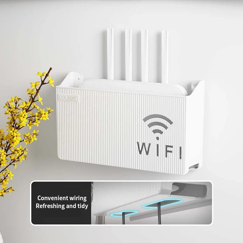 Boîte de rangement pour routeur domestique, WIFI sans fil, décodeur TV, support de rangement mural, pour salon, rangement de tri de chambre à coucher