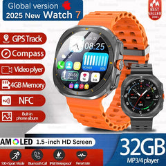 2025 nouvelle montre DT 7 montre Ultra intelligente hommes 32GB mémoire vidéo GPS NFC 47mm AMOLED Fitness sport Tracker santé montres intelligentes femmes