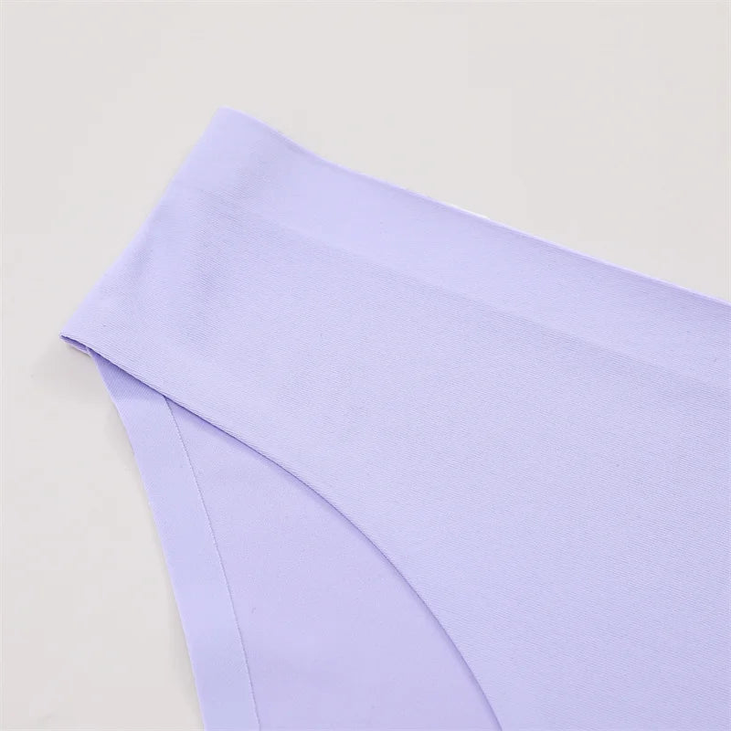 3 pièces/ensemble femmes culottes Sexy sans couture sans Trace sous-vêtements taille basse slips 9 couleurs unies respirant intimes Lingerie Ultra mince