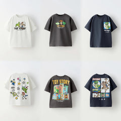 ChimBrand-T-shirt à Manches Courtes et Col Ras du Cou pour Enfant, Vêtement à Motif de Dessin Animé, à la Mode, pour Garçon, pour Été