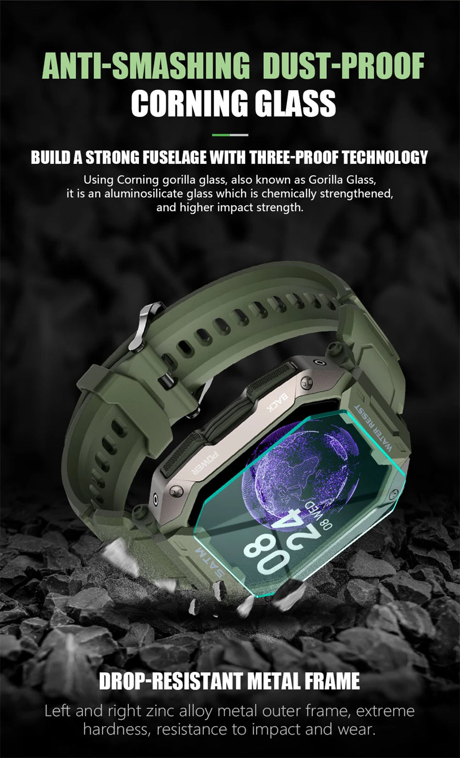 Montre intelligente étanche IP68 Iko pour hommes, horloge intelligente de natation, sports de plein air, suivi de la condition physique, moniteur de santé, montre intelligente pour Android, IOS