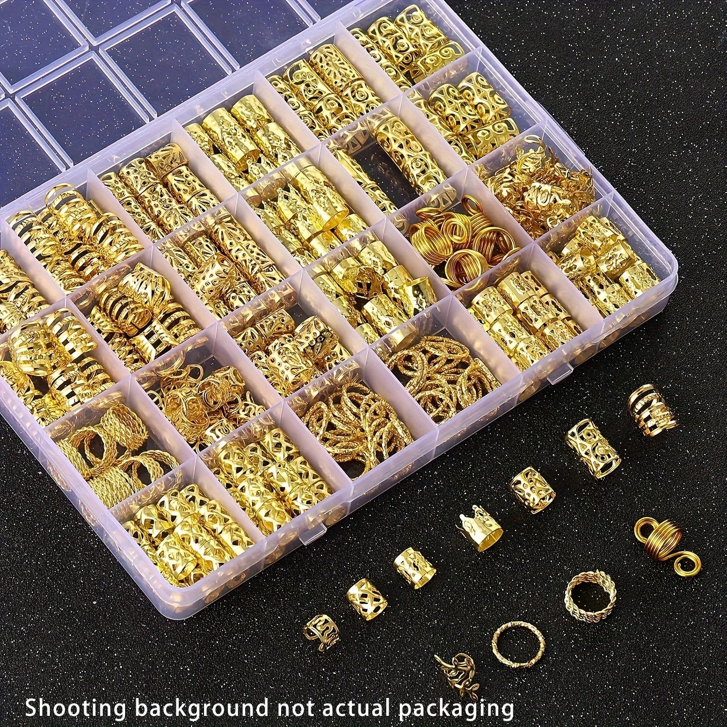 Ensemble d'accessoires pour cheveux en alliage unisexe, style bohème élégant, motifs creux et perlés, forme ronde, bijoux de cheveux décoratifs, 280 pièces