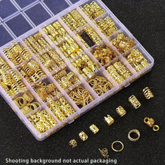 Ensemble d'accessoires pour cheveux en alliage unisexe, style bohème élégant, motifs creux et perlés, forme ronde, bijoux de cheveux décoratifs, 280 pièces