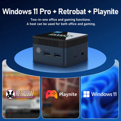 Mini PC avec plus de 38000 jeux et 48 émulateurs, Console de jeu pour PS3/PS2/Wii/WiiU/N64/NES/NDS Windows 11, Retrobat et Playnite N100