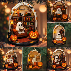 Cute Halloween decorations, warm Halloween ornaments, scary ghost ornaments for home interior decoration, acrylic for reading