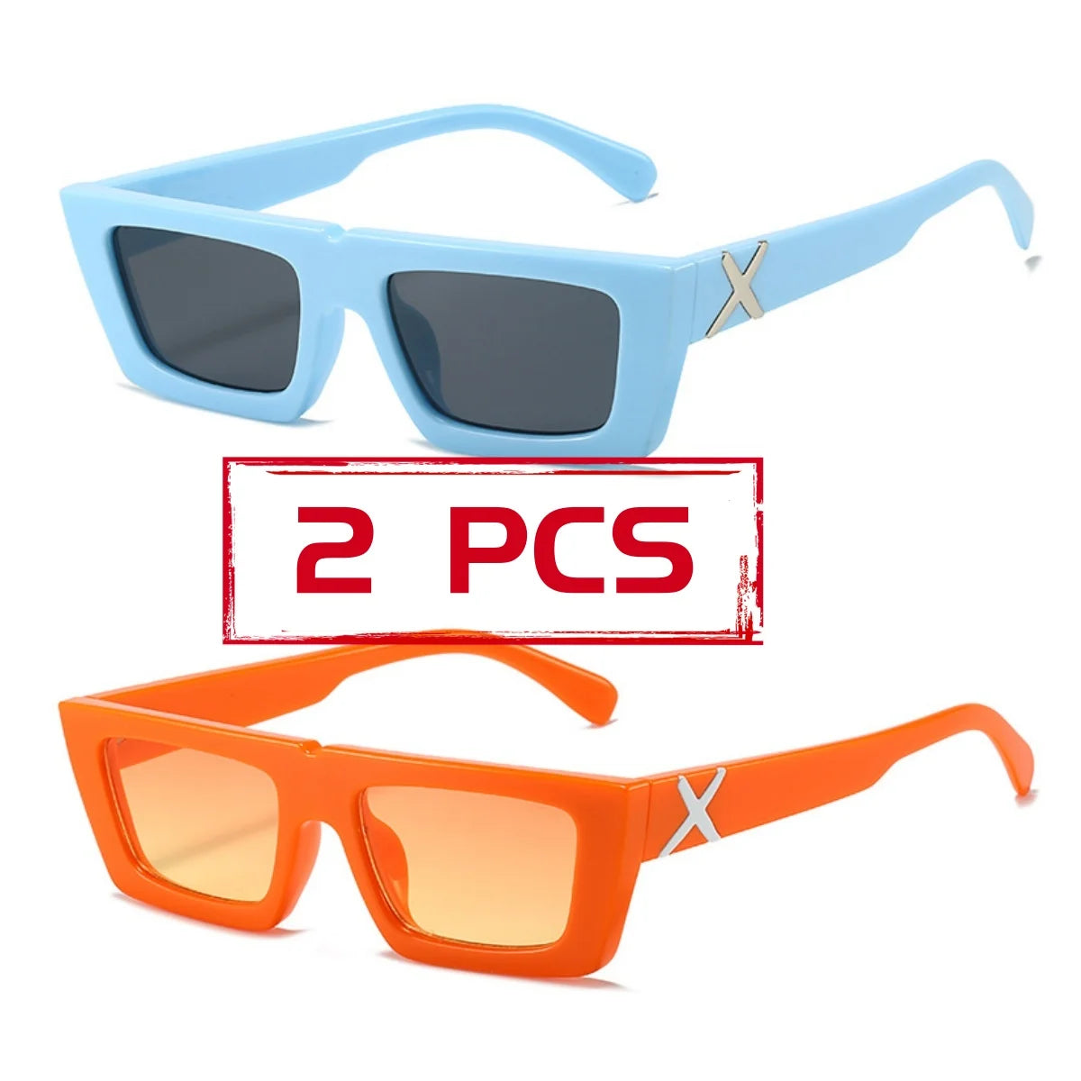 Lunettes de soleil à spoage X, petit cadre carré, temples personnalisés, accessoires streetwear quotidiens pour femmes, protection UV pour hommes, conduite