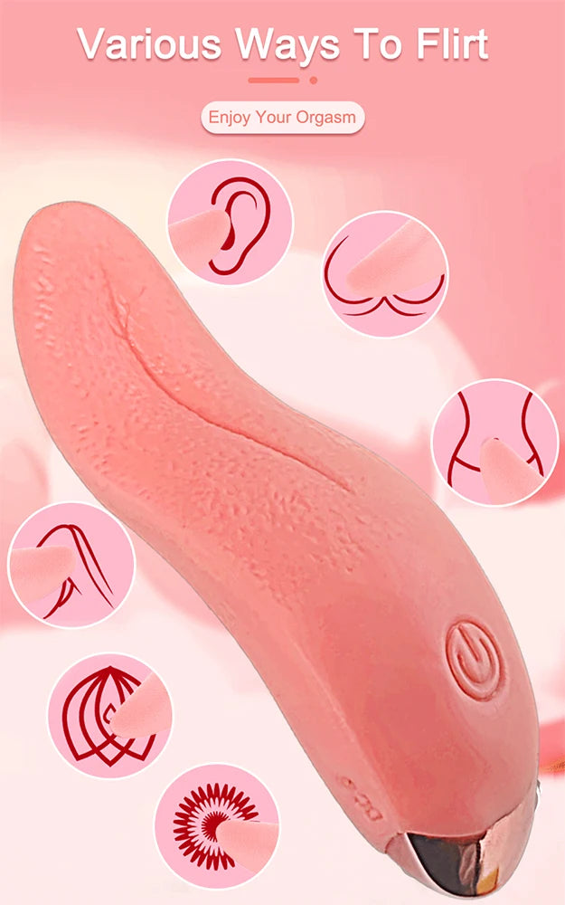 Vibromasseur puissant pour lécher la langue, jouet sexuel pour adulte pour femmes, Masturbation féminine, point G, stimulateur de mamelon, vagin et Clitoris