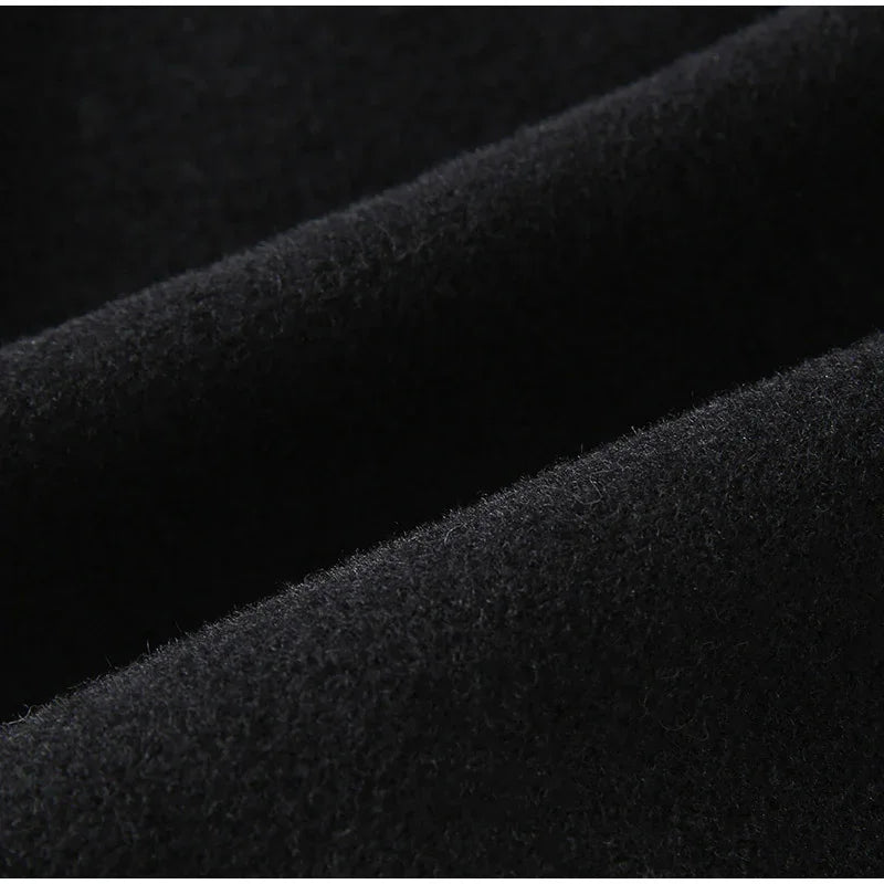 Manteau Long à lacets pour femme, manteau de bureau élégant en laine, fourrure, Patchwork, manches longues, vestes Cardigan amples, nouvelle collection 2025