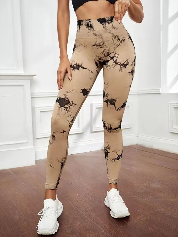 Aught Dye-Leggings de yoga taille haute sans couture pour femmes, pantalons de sport, collants push-up, vêtements de sport, entraînement de fitness, nouveau, 2023
