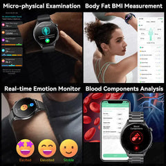 2025New surveillance de la santé acide uric pression artérielle oxygène sanguin analyse du corps montre intelligente ECG + PPG horloge montres intelligentes hommes pour IOS