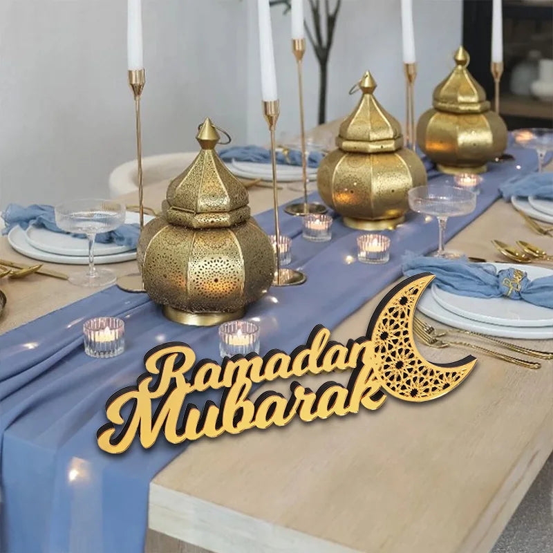 Ornement acrylique du Ramadan Mubarak 2025 Eid Mubarak Ramadan Kareem, décoration pour la maison, décor de fête musulmane islamique, cadeau Eid Al Adha