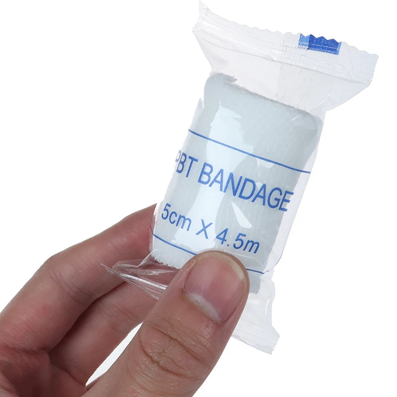 10 rouleaux/lot 5cm x 4.5m PBT pansement élastique trousse de premiers soins rouleau de gaze pansement