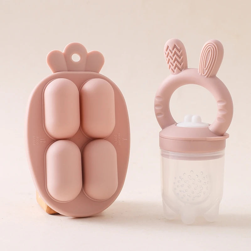 Sucette de dentition en silicone avec couvercle pour bébé, mangeoire à fruits et légumes, sucette à mordre, grignoteuse, ustensiles d'alimentation, complément alimentaire