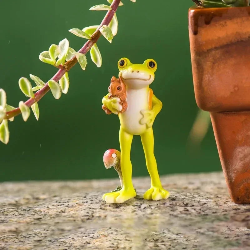 Simulation de fée de grenouille animale, Mini ornement en résine, décoration de jardin, Figurines miniatures, Micro paysage, Terrarium, cadeau artisanal
