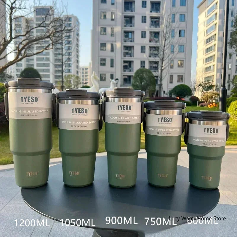 Tyeso Stainless Steel Thermos Coffee Mug, Double-Layer Insulated Travel Mug for Hot and Cold Drinks, Vacuum Flask, Car Water Bottle