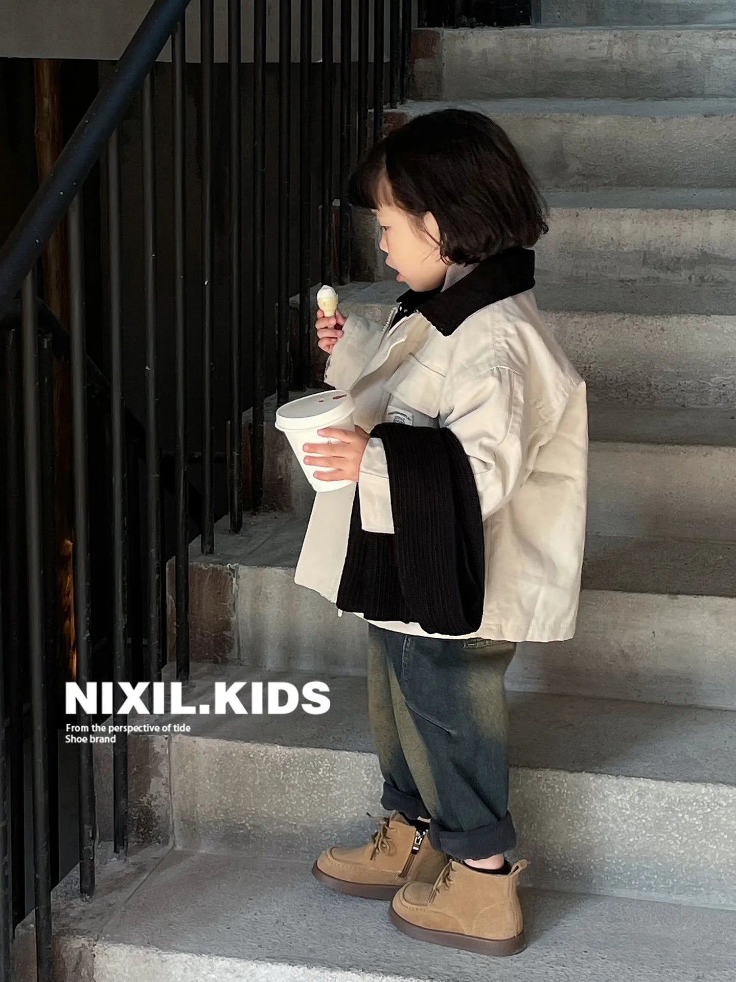 Bottes de neige en cuir véritable pour enfants, peluche, daim, semelle souple, rinçage, extérieur, chaud, garçons, filles, taille 22-33, hiver