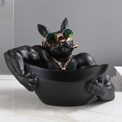 Cool Dog Home Decor Figurine Dog Statue Storage Box Animal Ornament Resin Craft Art Sculpture Figurine Home Decoration Gift