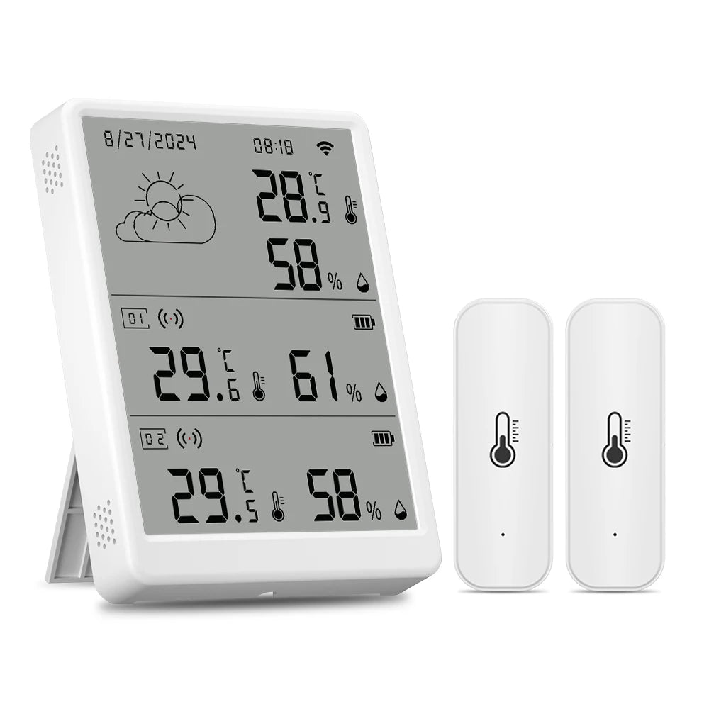 Tuya – Station météo WiFi, capteur de température, Kit thermohygromètre intelligent, passerelle Wi-Fi et thermohygromètre 433mhz avec alerte par application