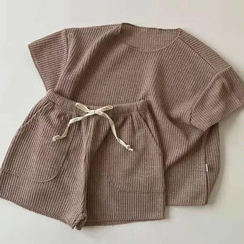 Ensemble de vêtements pour enfants, t-shirt + short pour nouveau-né, ensemble de jogging décontracté, 2 pièces, pour garçons et filles, nouvelle collection printemps été