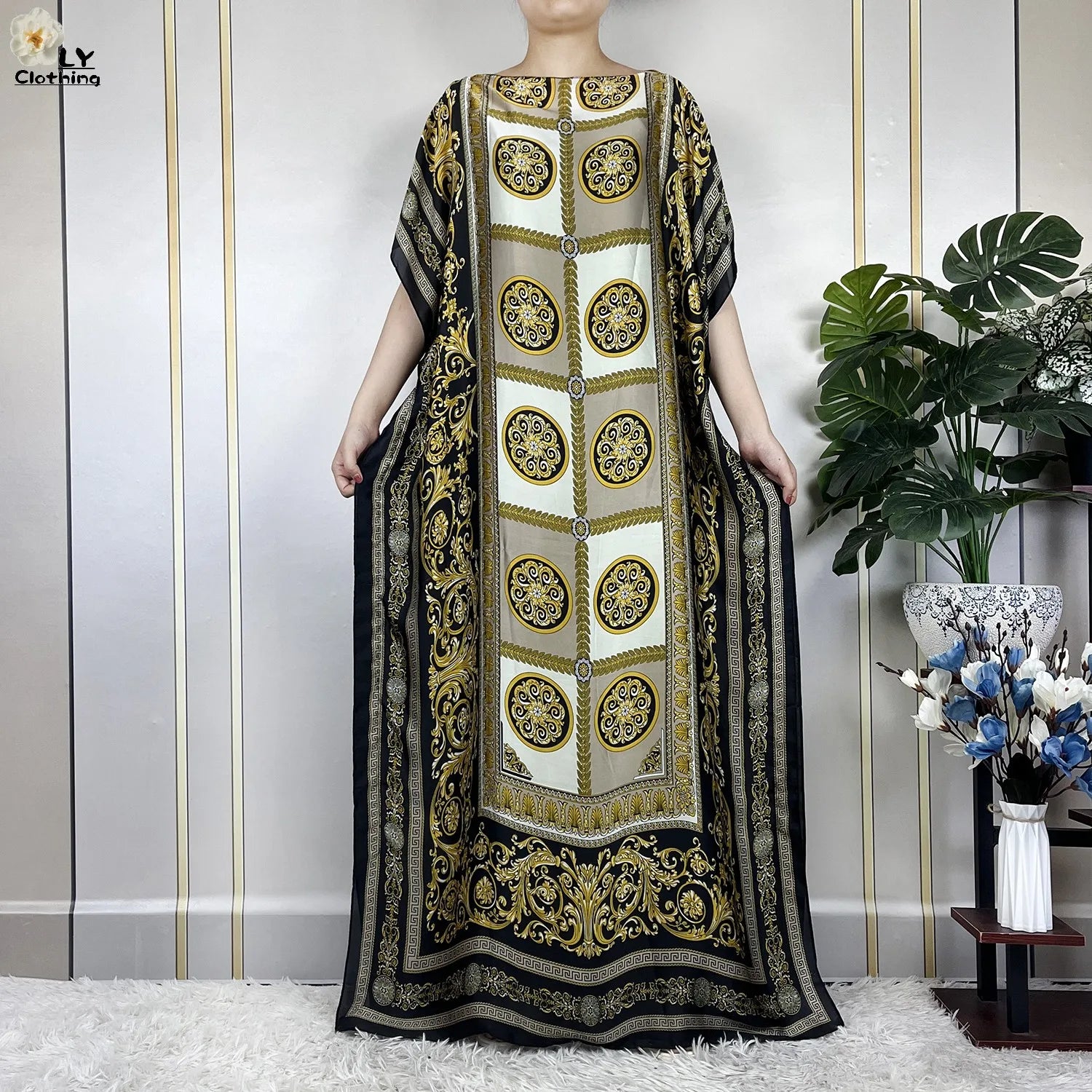 Muslim abayas with belt for women, African maxi dress, elegant evening dress, soft printed turban, new fashion, 2023