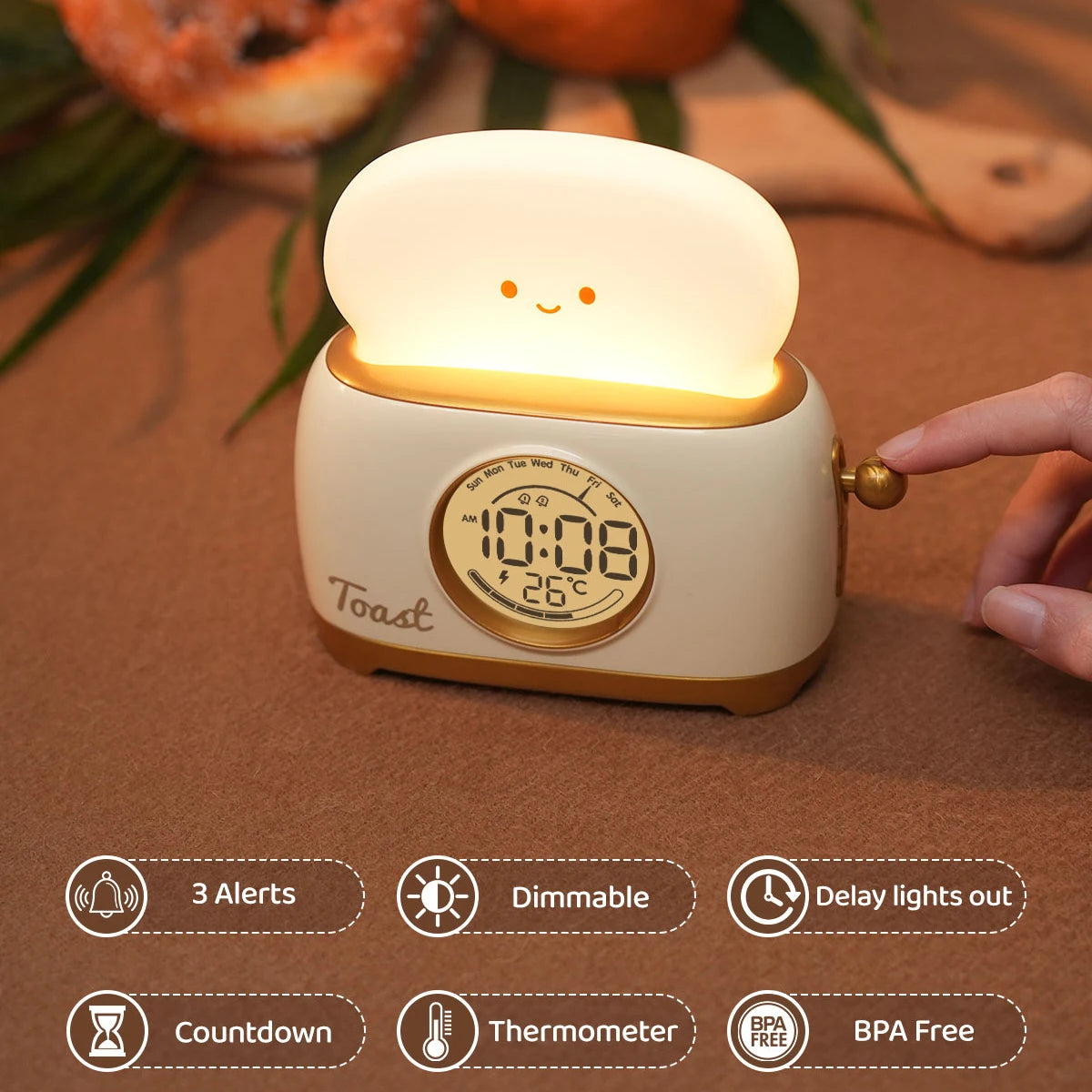 Veilleuses de réveil LED, veilleuse de chevet créative, lampe de bureau, éclairage intérieur, minuterie USB, lumière à intensité variable, cadeaux pour enfants
