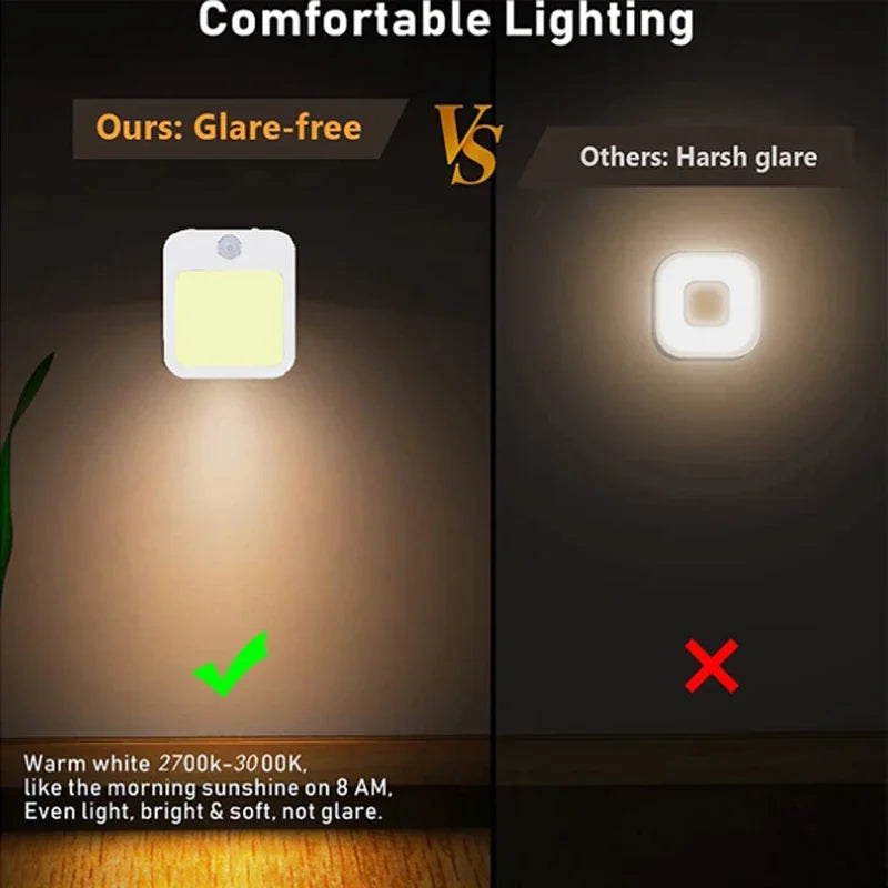 Lampe de chevet LED pour enfants, veilleuse avec prise US/EU, capteur de mouvement intelligent, applique murale pour la maison, adaptée au couloir