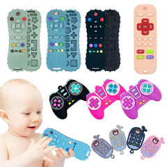 Anneau de dentition en Silicone Montessori pour bébé, jouets sensoriels avec télécommande pour tout-petits, cadeau pour garçons et filles