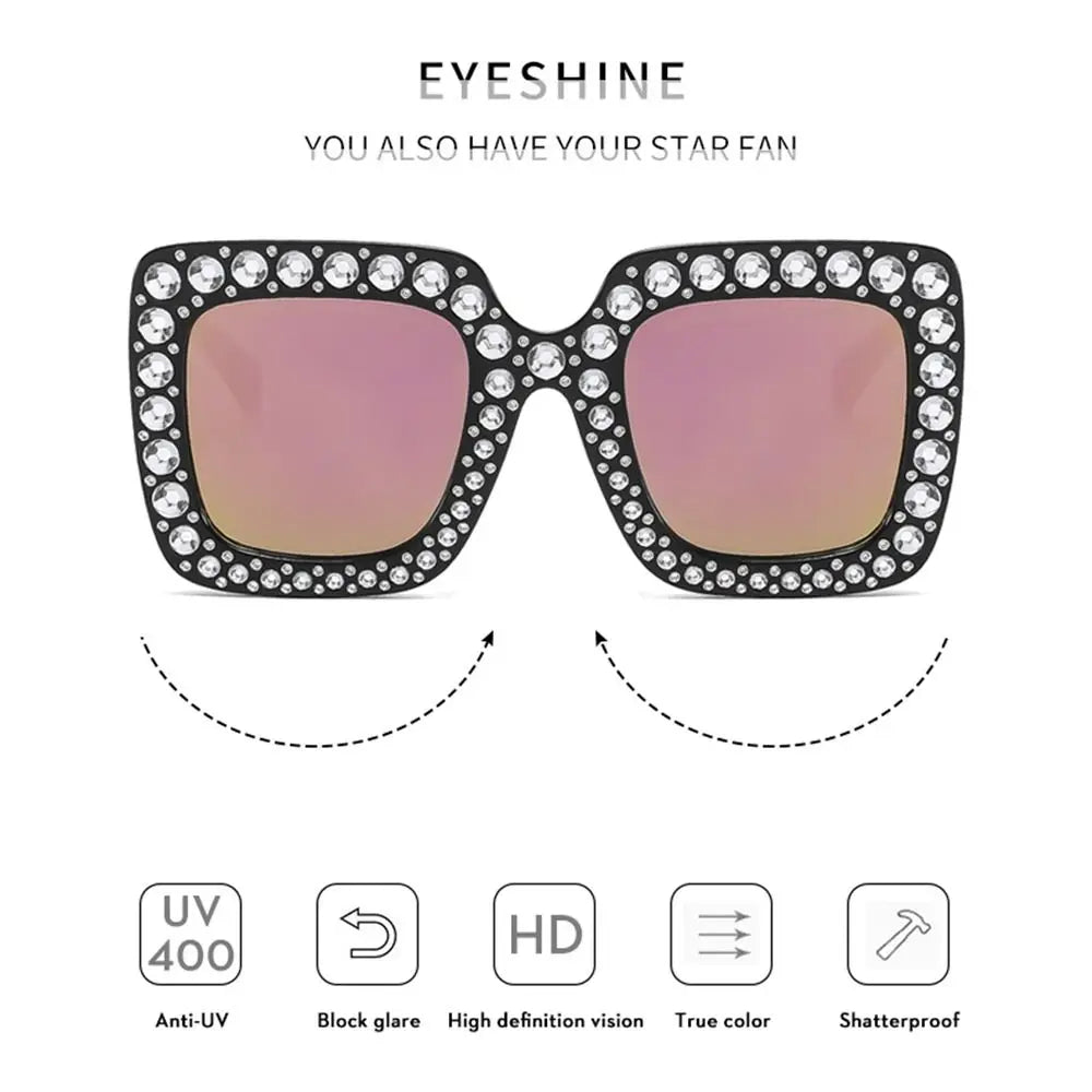 Lunettes de soleil carrées à paillettes pour enfants, à la mode, pour garçons et filles, élégantes en diamant, pour bébés, lunettes de fête, UV400